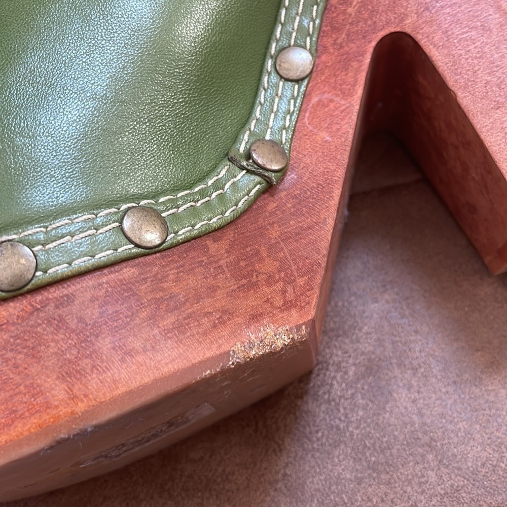 Jacquemus Olive Green Grained Lambskin Leather Les Sabots Heel Clogs - Picture 6 of 8